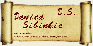 Danica Sibinkić vizit kartica